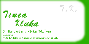 timea kluka business card